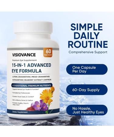 15 in 1 Advanced Eye Formula Neurobella Eye Vitamin and Mineral Supplement for Adults & Seniors with Lutein Astaxanthin Vitamin C/E Bilberry Promotes Eye Health Reduces Dryness 60 Capsules - Buy Online on GoSupps.com