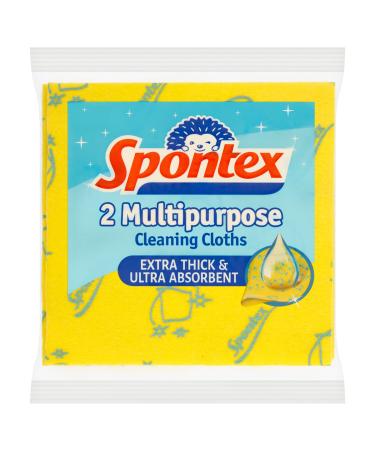 Spontex Multi-Purpose Cloth 2pk 2 Multipurpose Cleaning Cloths