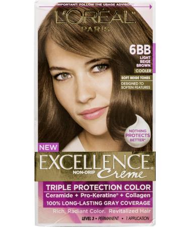 L'Oreal Paris Excellence Creme Triple Protection Color 6BB Light Beige Brown/Cooler
