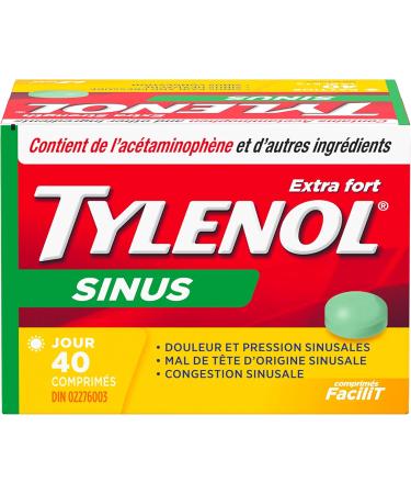 TYLENOL Extra Strength Sinus eZ Tabs Relieves Sinus congestion and other sinus Symptoms Daytime 40ct - Buy Online on GoSupps.com
