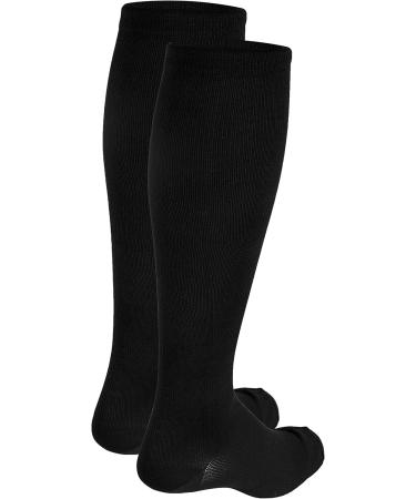 Truform Compression Knee High Dress Socks 20-30 mmHg - Black Medium (Pack of 2) - Ideal for Travel & Everyday Use - Buy Online on GoSupps.com
