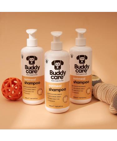 BuddyCares Oatmeal Dog Shampoo - Soothing & Moisturizing for Irritated Skin with Aloe Vera & Pro-Vitamin B5 (500ml x3) - International Shipping Available - Buy Online on GoSupps.com