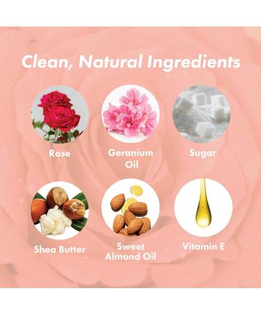 Rose Petal Scrub & Exfoliator | Natural Sugar Body Scrub with Vitamin E for Toning & Cellulite Care | Handmade Heroes - International Shipping - Buy Online on GoSupps.com