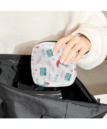 GIAPB Period Bag - Sanitary Napkin Storage & Travel Makeup Pouch - Bird and Letter Color1610 - Buy Online on GoSupps.com