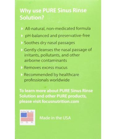 Focus Nutrition Pure Sinus Rinse Solution - 40 Packets / 4.5g each - Buy Online on GoSupps.com
