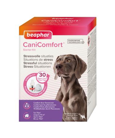 Beaphar - Canicomfort Starter -Kit - socket evaporator with bottle - for dogs and puppies - pheromon technology - Soothing in stressful situations - works for 30 days - ranges for up to 70 m2 - 48 ml diffuser