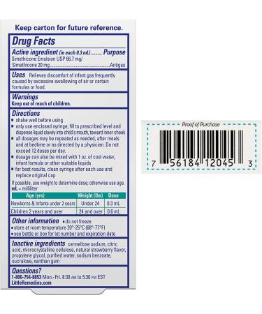 Little Remedies Gas Relief Drops - Natural Berry - 0.5 oz for Tummy Comfort - Buy Online on GoSupps.com