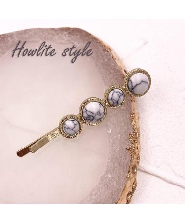 Vintage Mixed Stones Bobby Pins Set - 5PCS Decorative Hair Slides for Women - Buy Online on GoSupps.com