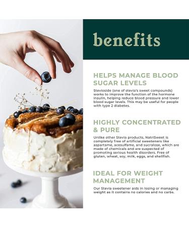 NatriSweet 1800 Liquid Stevia Drops 8 fl oz - Pure & Healthier Sweetener for Diabetic, Paleo, Keto & Vegan Diets - Low Glycemic Sugar Substitute - Buy Online on GoSupps.com