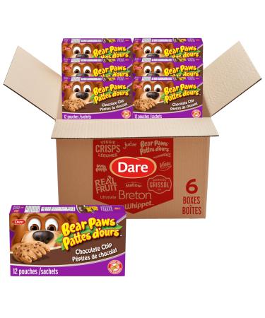 Bear Paws Chocolate Chip Cookies (Pack of 6) - Soft Cookie Snack Packs Family Size Peanut Free School Snacks 6x480g 72 pouches Chocolate Chip Pack of 6x480g (72 Pouches)