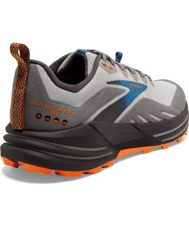Brooks Cascadia 16 Men's Trail Running Shoe - Oyster Mushroom/Alloy/Orange - Size 12 - Buy Online on GoSupps.com