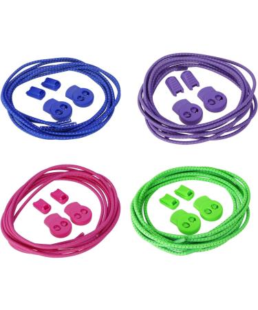 Szplus Quick Laces - 4 Pairs of Elastic & Reflective Laces with Quick Lock for Running Fitness & Hiking | Multi-Colored - Buy Online on GoSupps.com