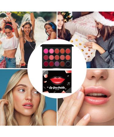 Makeup Lipstick Palette Lip Gloss Palette - 15 Colors Color Matte Texture Lip Glaze Palette | Lightweight Built & Blendable Nourissan Lipstick L dis - Buy Online on GoSupps.com