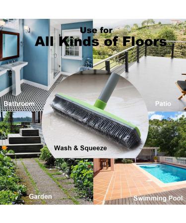 LandHope 59 Push Broom with Rubber Bristles | Long Handle Sweeper for Pet Hair, Carpet, Hardwood, and Tile | Water Resistant Squeegee Edge | Non Scratch Bristles | Multi Segment Handle - Buy Online on GoSupps.com