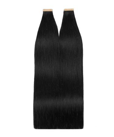 Shop Hotlulana 24-Inch Real Hair Tape Extensions - Natural Black #1B 100% Invisible Skin Weft 40pcs 100g - Buy Online on GoSupps.com