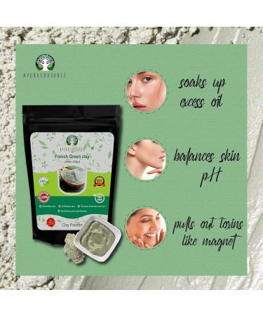 Buy French Green Clay Powder 50g - 100% Pure Montmorillonite | Deep Cleanser for Oily Skin | Oil Absorbing Face Mask - Buy Online on GoSupps.com