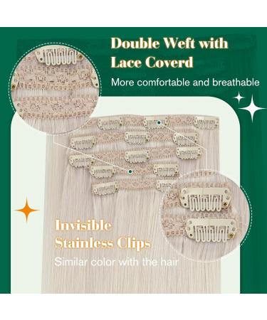 Easyouth 14 Inch Blonde Clip-In Hair Extensions - Real Remy Hair 5pcs 70g #1000 - Smooth & Natural Volume - Buy Online on GoSupps.com