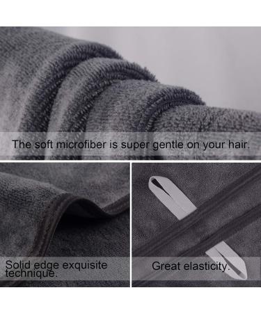 Kinhwa Microfiber XXL Hair Towel - Quick-Drying Super Absorbent & Soft for Long Hair | 61cm x 112cm - Gray - Buy Online on GoSupps.com