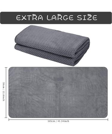 Super Absorbent Microfiber Hair Towel Wrap for Women - Quick Dry Turban for Wet Curly Long Thick Hair - Anti Frizz & Hands-Free Drying Towel (Grey) - Buy Online on GoSupps.com