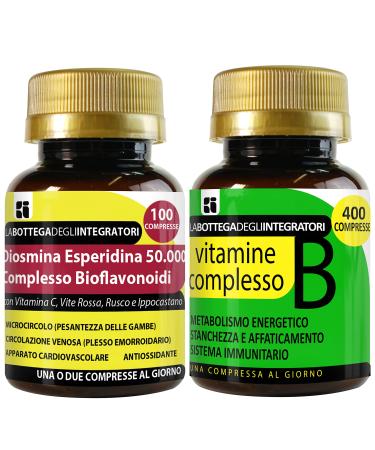 Coffret de compl ments alimentaires : Antioxydants et nergie pour la Circulation | Bioflavono des de Diosmine et Hesp ridine 100 comprim s + Complexe de Vitamines B 400 comprim s