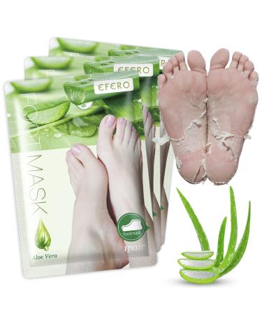 Nado Care Foot Peel Mask - Exfoliating Foot Peeling Masks for Men and Women with Natural Aloe Extract - Repair Rough Heels Callus and Dry Dead Skin - 3 Pack Aloe Vera