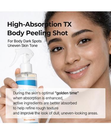 Dr.Melaxin TX Peel Shot Body Exfoliating Spray with Tranexamic Acid & Niacinamide Brightening Body Care for Uneven Skin Tone 200ml - Buy Online on GoSupps.com