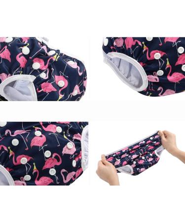 Buy Codkkre Reusable Baby Swimming Diapers - Adjustable 3-Pack for Girls (0-3 Years) | Flamingo Unicorn Strawberry Designs - Buy Online on GoSupps.com