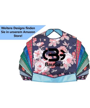 BauGaa L tzchen - Water-Repellent Adult Bib with Collecting Shell & Push Button Clasp | Washable Clothing Protection for Seniors | Large Reusable Black Butterfly - Buy Online on GoSupps.com