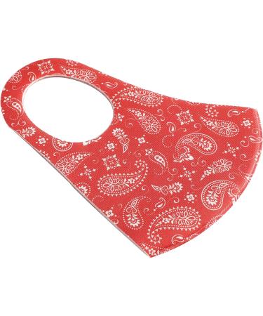Komonee Paisley Face Mask - Reusable Washable Cloth Cover for Men Women - Red | Dustproof, Breathable, Ideal for Indoors, Outdoors, Cycling, Skiing Protection - Buy Online on GoSupps.com