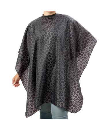 Waterproof Salon Capes - Black Leopard Hairdresser Cape Hair Salon Cape for Hair Stylist Hair Cutting Cape with Snaps Shampoo Cape for Hair Stylists Hair Capes for Salon Women Hair Stylist Cape