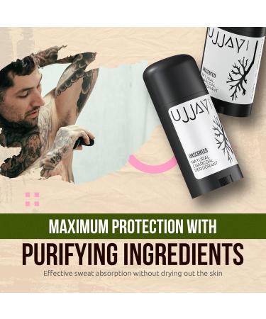 Ujjayi All Natural Deodorant Women & Men | Activated Charcoal | Organic Non Toxic Vegan Best Womens Deodorant Aluminum Free & Sulfate + Paraben Free (Handmade 2.65 oz Unscented) - Buy Online on GoSupps.com