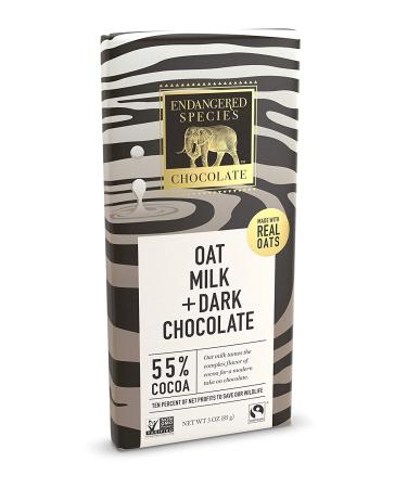Endangered Species Chocolate Oat Milk Dark Chocolate 55% Cocoa 3 oz - Vegan & Fair Trade - Buy Online on GoSupps.com