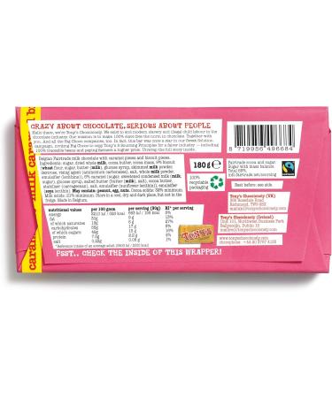  Tony's Chocolonely Tony's Chocolonely - Caramel Milk Chocolate Bar - 1 x 180g - Vegetarian - Fair Trade Belgian Chocolate - Buy Online on GoSupps.com