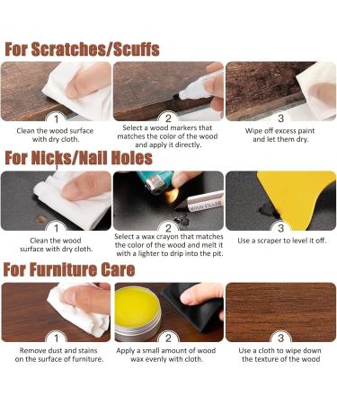 SEISSO Furniture Repair Kit - 18 Color Touch Up Markers & Wood Filler Sticks | Fix Scratches Stains & Holes on Wooden Furniture Cabinets Floors & Doors - International Shipping Available - Buy Online on GoSupps.com