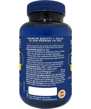 Promise Vitamin D3+K2 MK7 with Organic Coconut Oil 120 Soft gels. Bone Joint and Heart Health Rapid Immune Support- non-GMO- Made In Canada - Buy Online on GoSupps.com