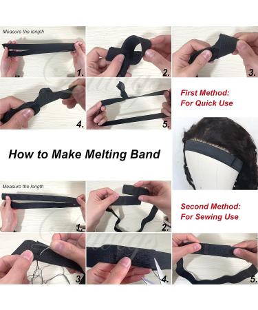 Luwigs Black Elastic Bands for Wigs/Lace Frontal/Closure 2.5cm Width - 6pcs Pack - Buy Online on GoSupps.com