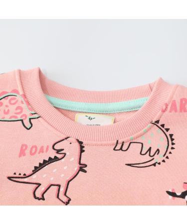 Girls Cotton Sweatshirt for Kids | Long Sleeve Pullover | Dinosaur Design | Age 6-7 Years - Buy Online on GoSupps.com