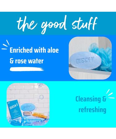 Queen V V Bar - Aloe & Rose Water Cleansing Bar 3.5 oz (Pack of 4) - Buy Online on GoSupps.com