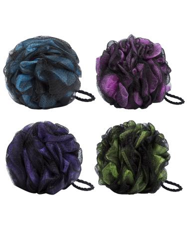 VANKINE Loofah Bath and Shower Sponge 4-Pack (75g/pcs) Large Mesh Pouf Exfoliating Bath Sponge Body Scrubber Puff - Buy Online on GoSupps.com