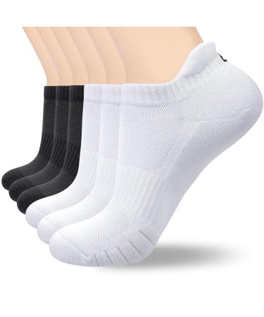 Coskefy sneaker socks men 43-46 6 pairs of socks women 35-38 39-42 47-50 paddock cotton sports socks breathable unisex black white gray ... 39-42 black-3 (3 pairs)+white-3 (3 pairs)
