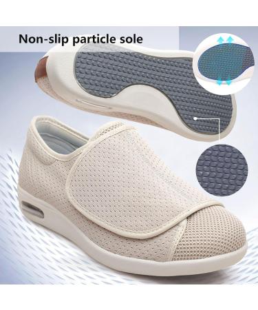 Extra Wide Men's Edema Sneakers with Adjustable Closure - Lightweight Wide Width Shoes in Light Gray (Men 5/Women 6) - Buy Online on GoSupps.com
