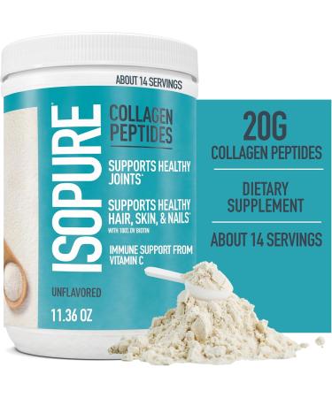 Bundle of Isopure Unflavored Whey Protein Isolate 25g Protein Zero Carb 16 Servings 1 Pound (Packaging May Vary) + Collagen Peptides Powder 14 Servings Unflavored with Vitamin C with Biotin - Buy Online on GoSupps.com