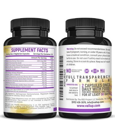 VALI Hair Strong Vitamins with Biotin, Keratin & Collagen - 60 Capsules for Healthier Hair, Skin & Nails - Buy Online on GoSupps.com