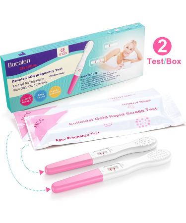Docalon Early Pregnancy Test Kit - 2 Clear & Accurate At-Home Tests - Individually Sealed for Easy Detection - Buy Online on GoSupps.com