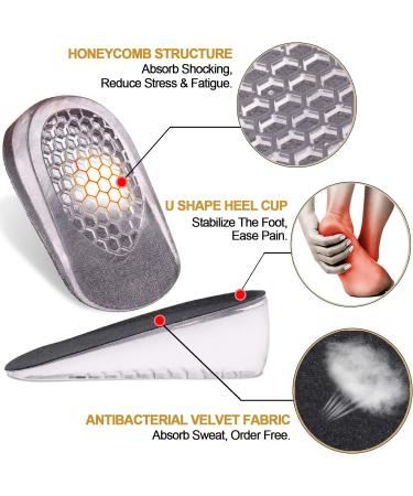 Ailaka Gel Height Increase Insoles - 2.5cm Heel Lifts for Men & Women - Large (2 Count) - Buy Online on GoSupps.com