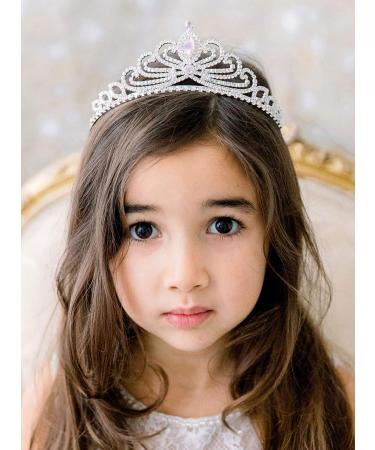 SWEETV Girls Princess Tiara Comb - Multicolored Crystal Crown for Flower Girls - Birthday Party, Wedding, Prom Dressup Accessory - Buy Online on GoSupps.com