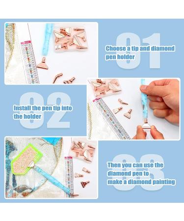 ZYNERY Diamond Painting Pens Kit - 40 PCS with Stainless Steel Tips and Clay Diamond Art Pens - Rose Gold DIY Craft Tools - Buy Online on GoSupps.com