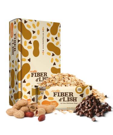NuGO Fiber d'Lish Peanut Chocolate Chip 12g High Fiber Vegan 160 Calories 16 Count