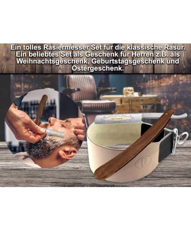 Premium Men's Gift Set: Wooden Handle Razor & Extra Wide Leather Strop - 2-Piece Grooming Kit for International Shipping - Buy Online on GoSupps.com