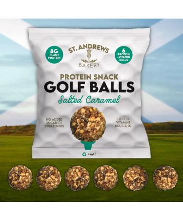 St. Andrews Bakery Salted Caramel Protein Snack Golf Balls - 20 x 45g Bags | Gluten-Free & High-Fibre | 100% Natural & Vitamin-Rich | 2 Boxes (20 Bags) - Buy Online on GoSupps.com